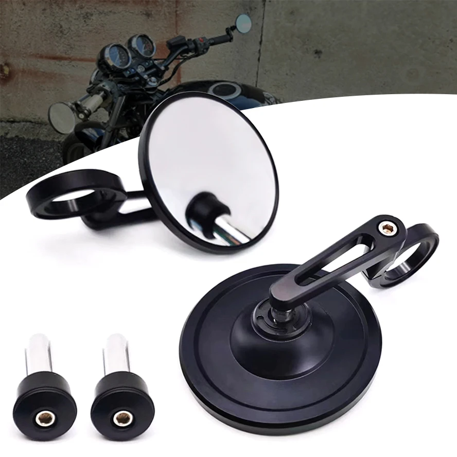 CNC Motorcycle Rearview Mirrors Bar End Side Mirror Glass for Ducati Scrambler Monster Streetfighter for Kawasaki Accessories