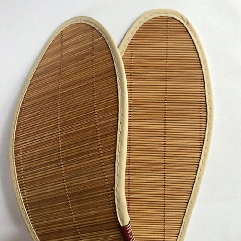 Men Women Summer Cool Bamboo Woven Full Shoe Insoles Thin Breathable Lightweight Sweat Wicking Cooling Cushion Inserts