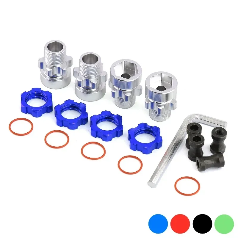 Adaptador de cubo hexagonal de rueda estriada de Metal de 12mm a 17mm para Traxxas 1/10 Slash 2WD 4X4 Rustler Stampede 2WD 4X4 RC piezas de mejora