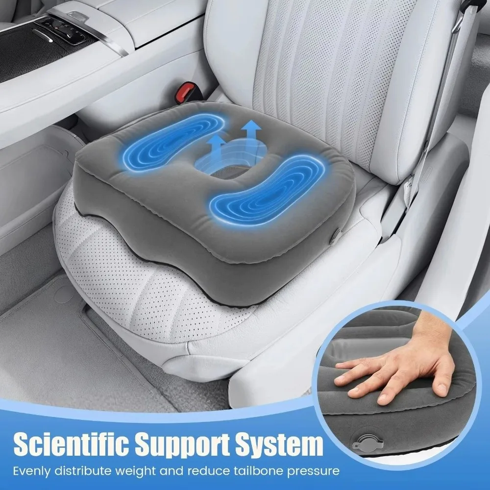Portable Inflatable Seat Cushion Perforated Design High Elasticity Office Cushion Air Cushion Pressure Ulcer Cushion