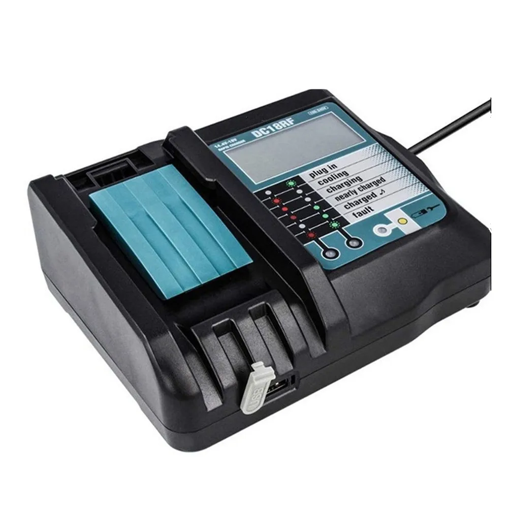 

Зарядное устройство с ЖК-дисплеем 3,5 А для литий-ионного аккумулятора Makita 14,4 В/18 В BL1415 BL1430 BL1815 BL1830 BL1840 BL18501860 с портом USB