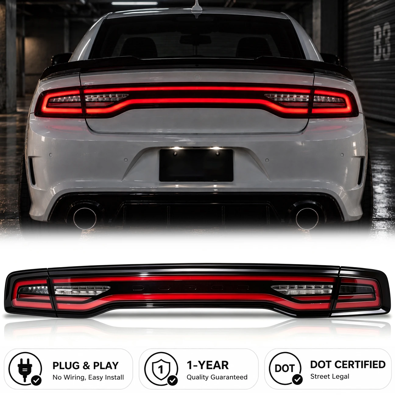LED Taillight Upgrade Facelift Style LED Rear Tail Light Assembly for Dodge Charger 2011 2012 2013 2014 RT SXT SRT8