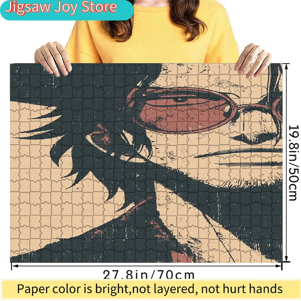 

Premium Paper Jigsaw Puzzle One Piece Monkey D. Luffy Retro Red Sunglasses Close-up Anime Art High Quality Cardboard Puzzle for