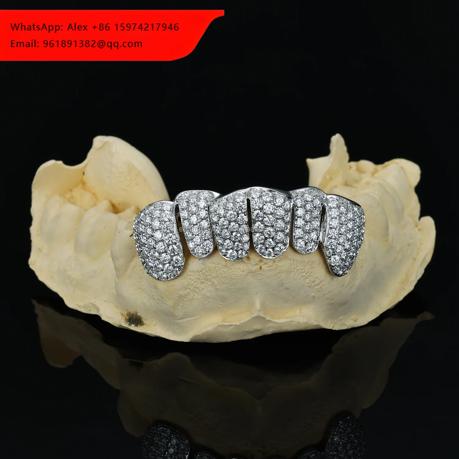 

Pass Diamond Tester Custom Moissanite Grillz For Teeth 6 810 S925 Silver Lab Diamond Perm Cut 10k 14k Solid Gold Hip-Hop Grillz