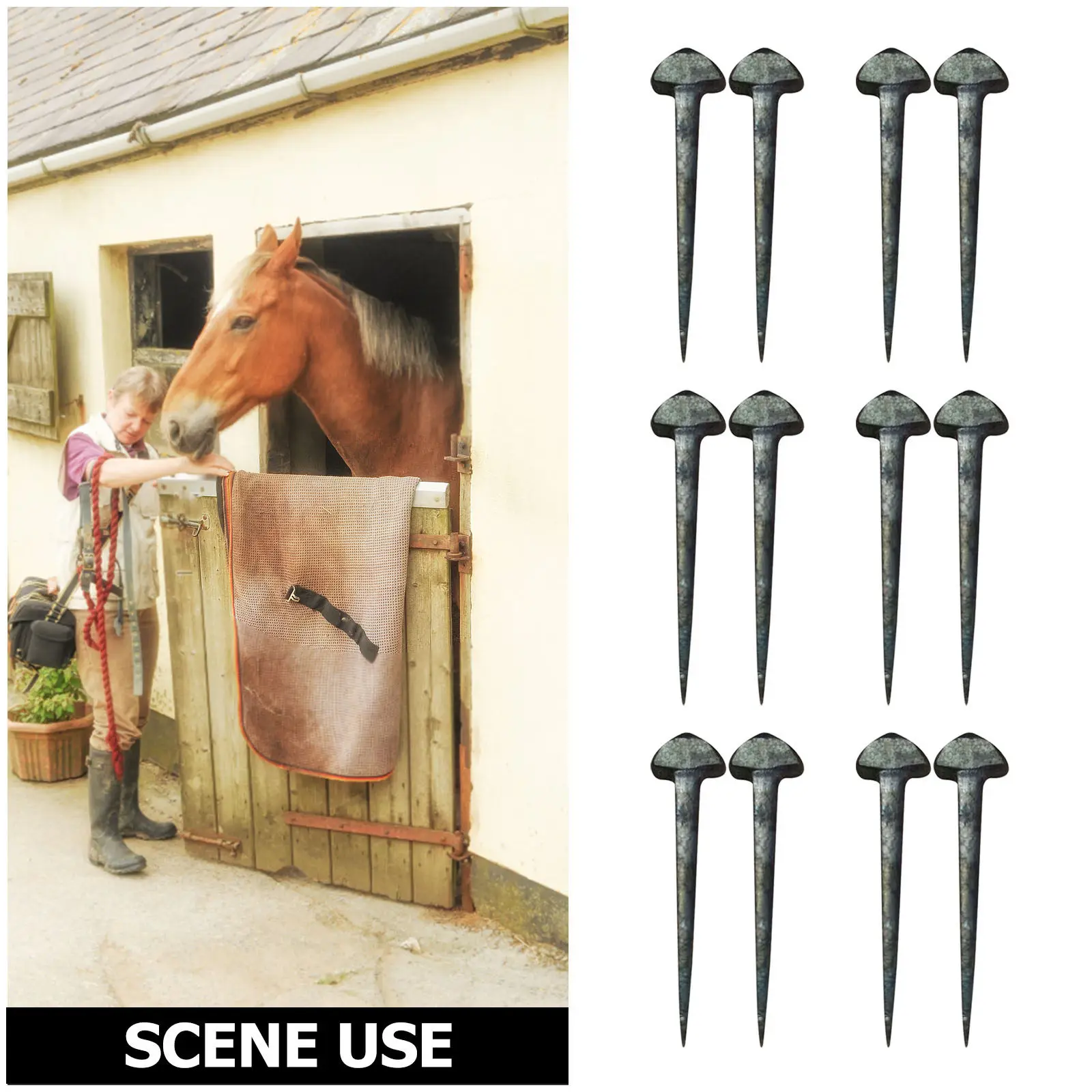 50Pcs Horseshoe Nails Iron Professional Hoof Nails Replaceable Horse Equipment Compact Sturdy Horse Equipment Rear Brake Pads