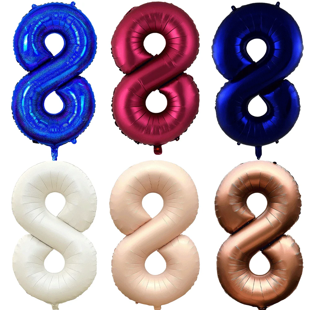 Große Zahlenballons, 40 Zoll, große 8-Ballon, Nummer 1, 2, 3, 4, 5, 6, 7, 8, 9, Geburtstags-Zahlenballons, Bachelorette-Jubiläumsdekoration
