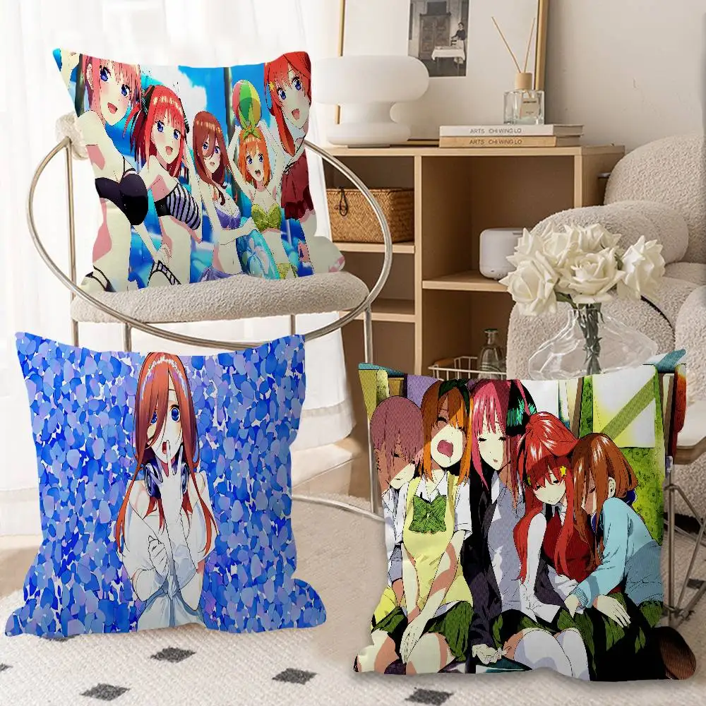 Anime The Quintessential Quintuplets Cushion Cover Car Throw Pillow Case For Sofa Car Christmas Gift 40x40cm 45x45cm