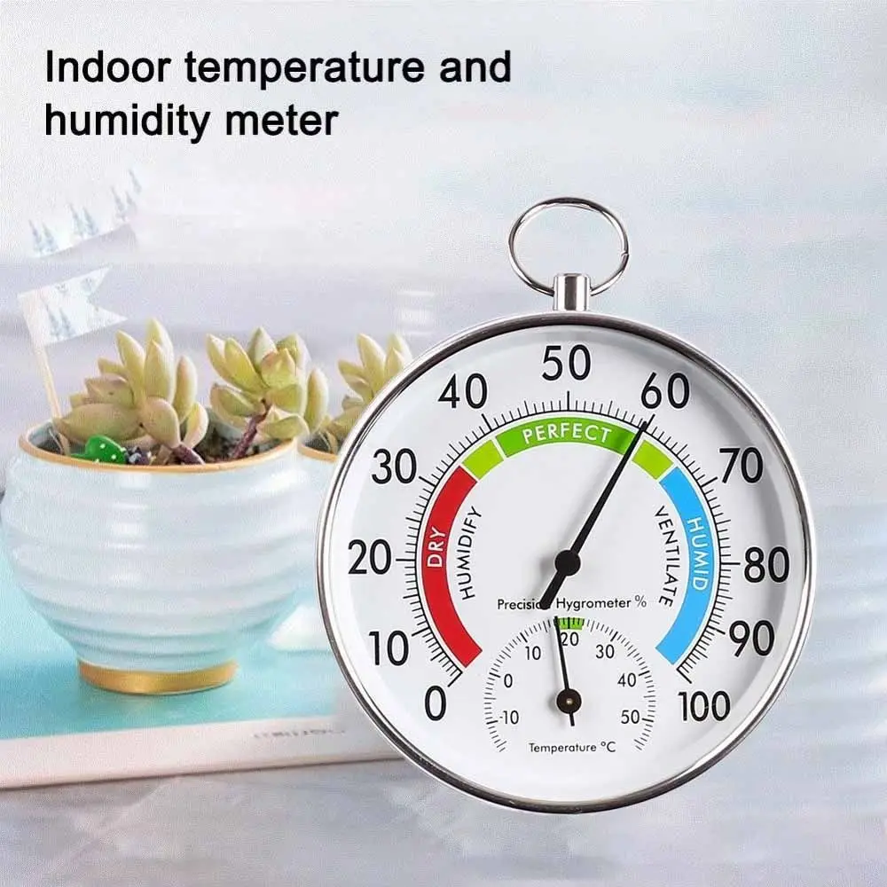 

2 in 1 Wall Thermometer Hygrometer Decorative Style Analog Display Analog Thermo-hygrometer -10~50℃ Wall-mounted Sensor