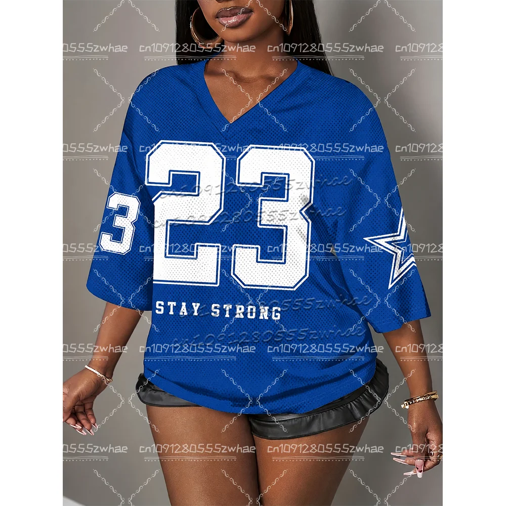 Casual Minimalist Letter NO.23 Graphic T-Shirt For Women Summer Sports Jersey Suitable For Basketball Games Y2k Ladies Clothes
