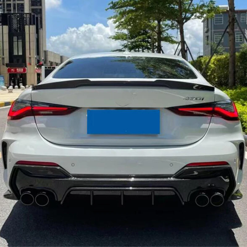 CEYUSOT For NEW BMW 4 Series G22 Coupe Real Carbon Fiber Spoiler Wing 2Door 425i 430i CAR Trunk Rear Lip Tail FIN M4 Style 2020+