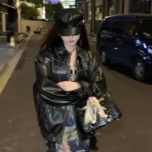 Imagen 2 del producto Nueva moda mujer sombrero de cuero negro motorista NewsBoy Hip Pop Cap mujeres Unisex boina capitán marinero visera sombrero Newsboy Cap moda