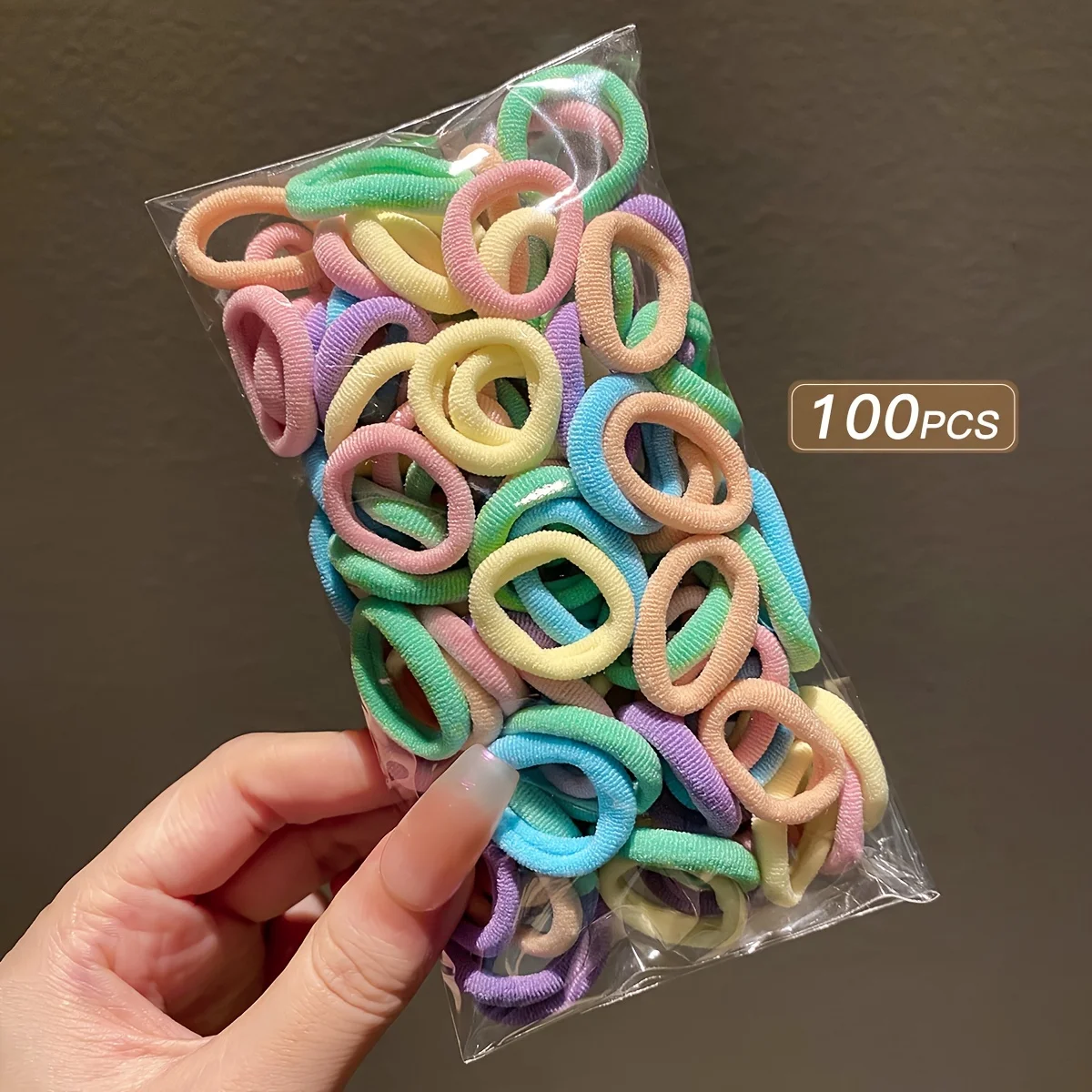 1 pack of 100 colorful basic versatile simple hair ties