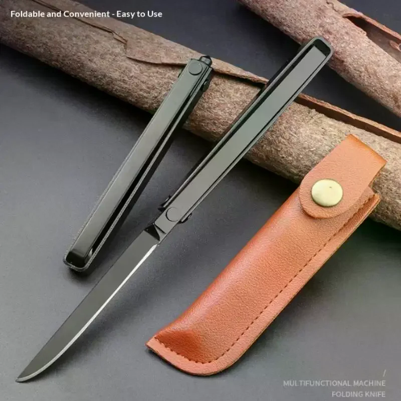 Mechanical Folding Fruit Knife Portable Stainless Steel Pocket Knife With T Shaped Handle For Outdoor And Kitchen Use