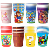 10pcs/lot Cartoon Game Super Bros Theme Decor Cup Kids Girl Favors Glass Happy Birthday Events Marios Party Disposable Tableware