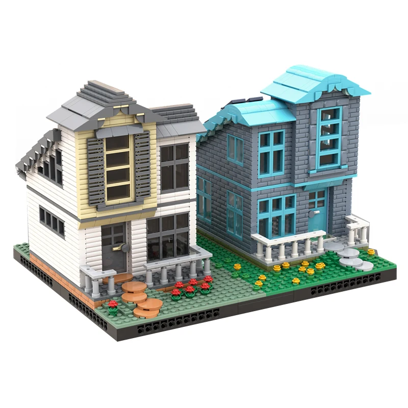 MOC- 216832   Konstrukcja podmiejska modułowy dom klocki do budowy model cegły wysokiej jakości dekoracja małych cząstek Christmas1476PCS