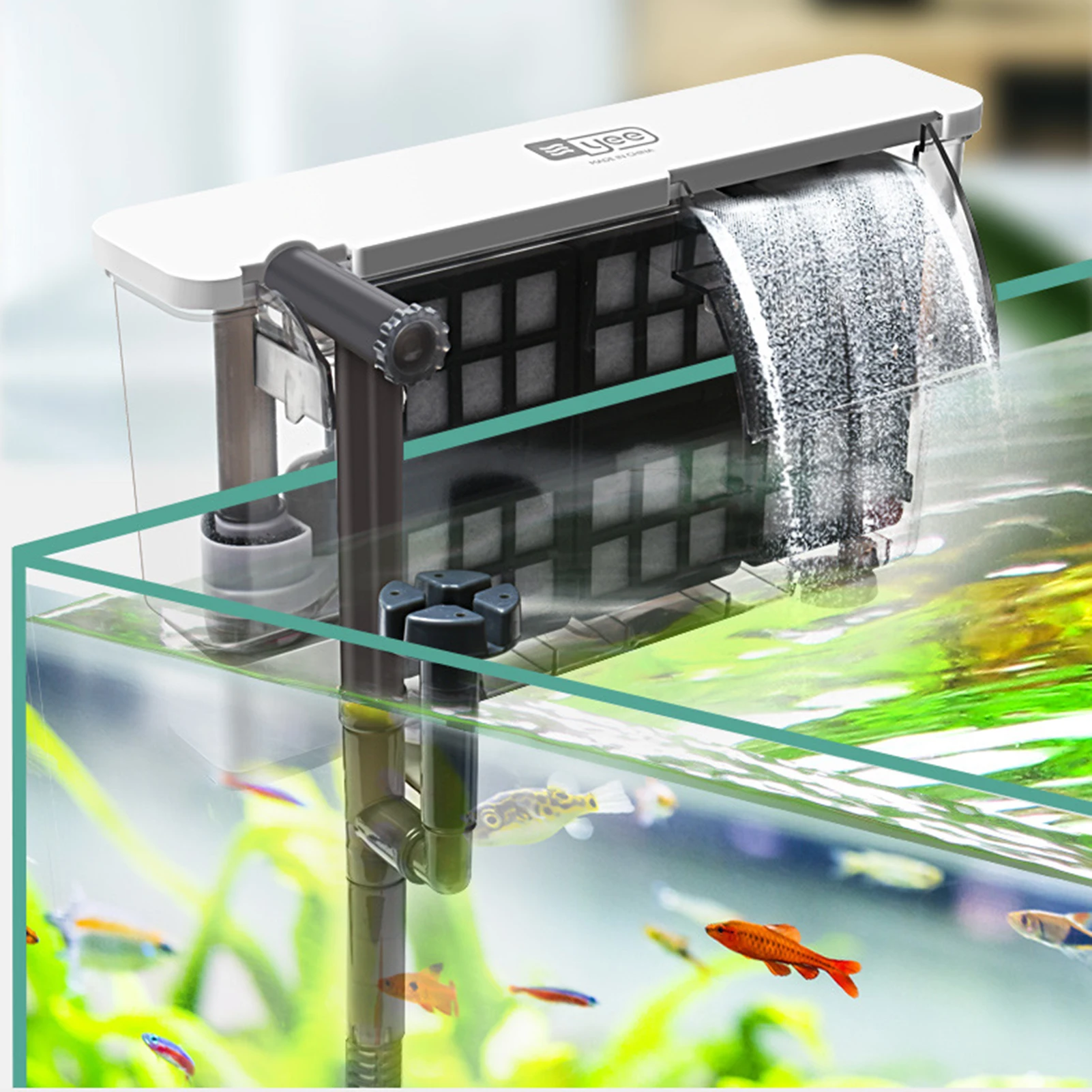 Waterfall Hang Oxygen Pump Water Filter On External Pure Water Quality For Aquarium Fish Tank Water Circulation Filter Purifier