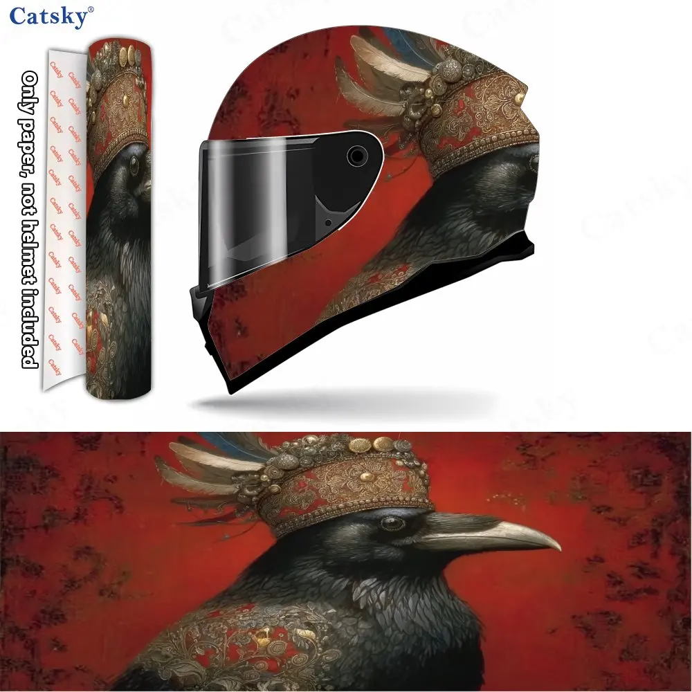 Crow Duke PVC material self adhesive waterproof motorcycle helmet sticker, paste firmly and do not fall, waterproof and weather