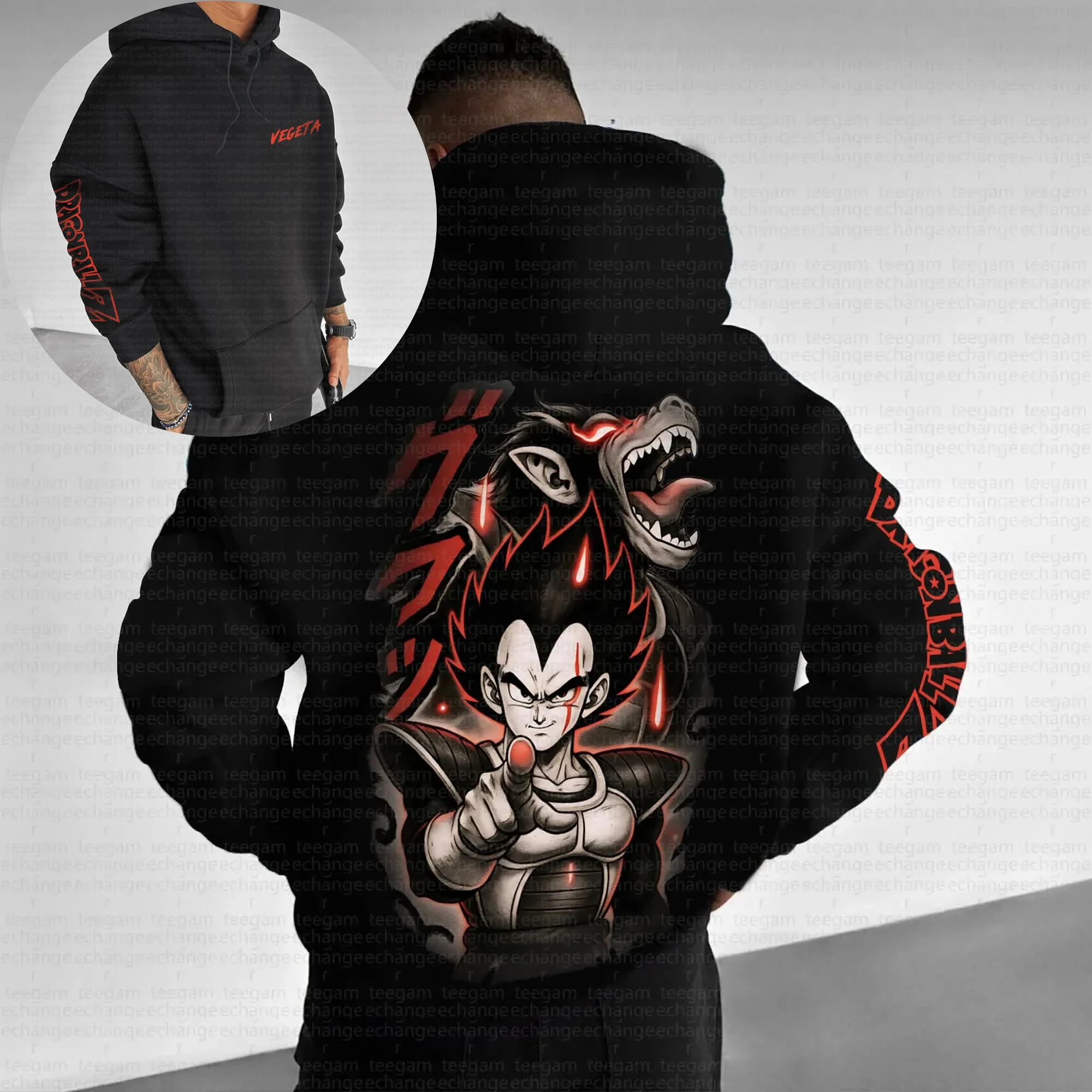 

​​dragon Ball Z Super Saiyan God Goku Anime Hoodie Men Red Energy Aura Streetwear Fashion Casual Cosplay Jacket Autumn Winter