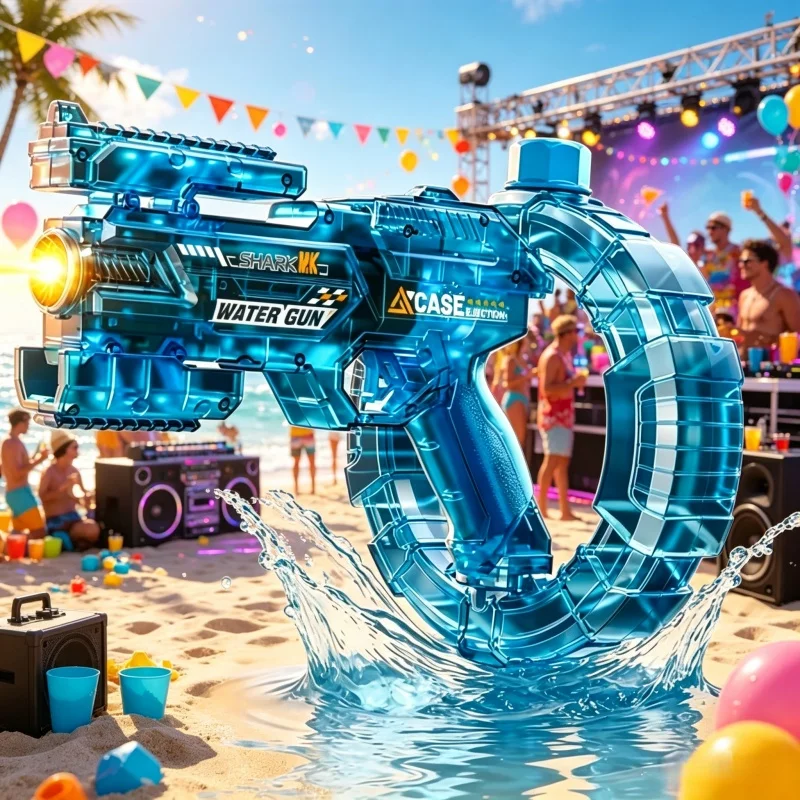 Simulierte Feuerwerksring-Elektro-Wasserpistolen für Erwachsene und Kinder, Dauerfeuer, automatische Wasserblaster, Sommer-Outdoor-Partyspielzeug