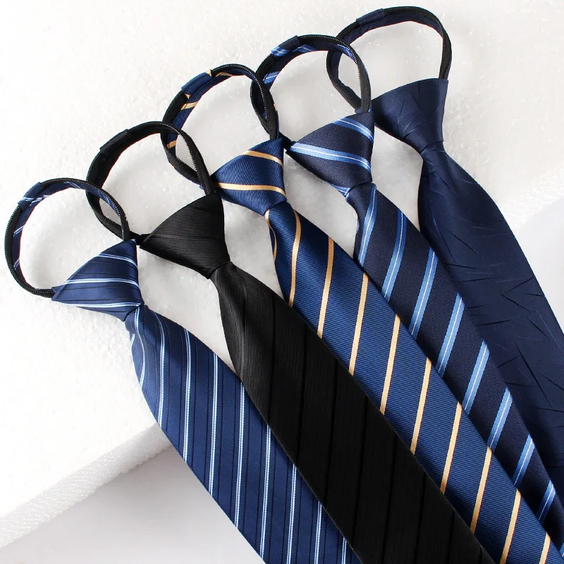 

Black Red Dots Polyester Tie Men's and Women's Business Dress Black Work Wedding Knot Free Stripe Zipper Ties