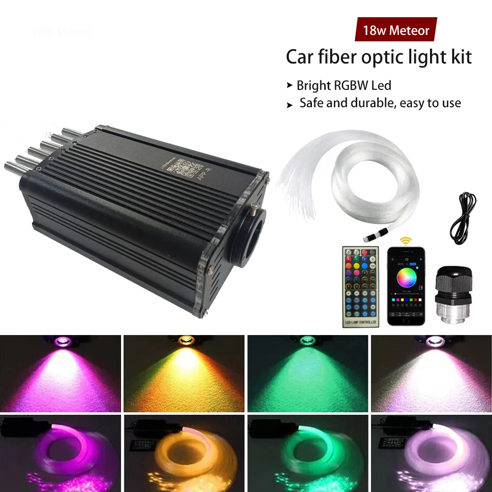 18W Headliner Starlight Car Roof RGBW Shooting Star Twinkle Fiber Optic LED Car Truck Atmoshere Decoration Lighting