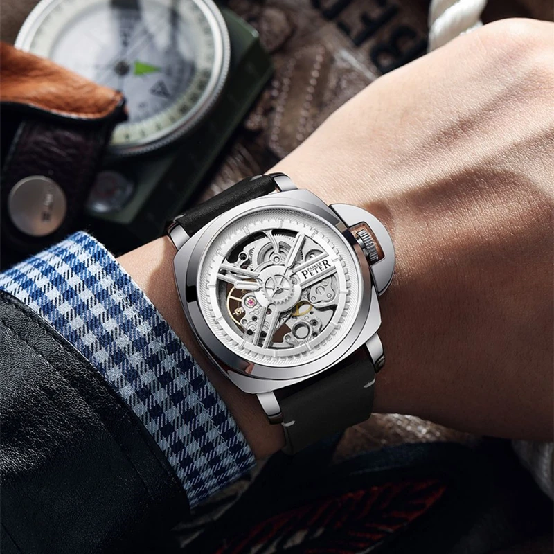 LEOCYLIN Top Brand Fashion Sports Automatic mechanical watch waterproof luminous For Men Male classic Relogio Masculino Clock