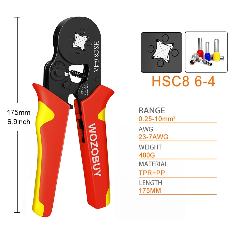 Szczypce do zaciskania HSC8 6-4/6-6 zaciski rurowe wielofunkcyjne ściągacze ręczne narzędzia elektryczne Mini zacisk szczypce do zaciskania zestaw