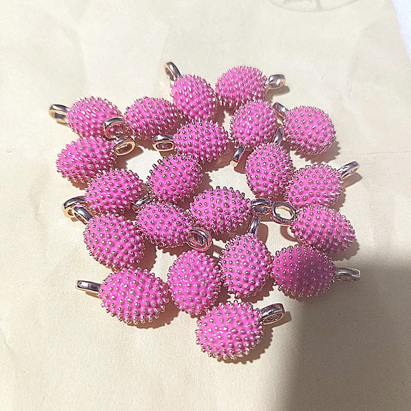 10PCS WOMEN CHARMS PENDANTS COPPER MATERIAL PINK DURIAN FRUIT DIY JEWELRY ACCESSORIES BEST CHOICES