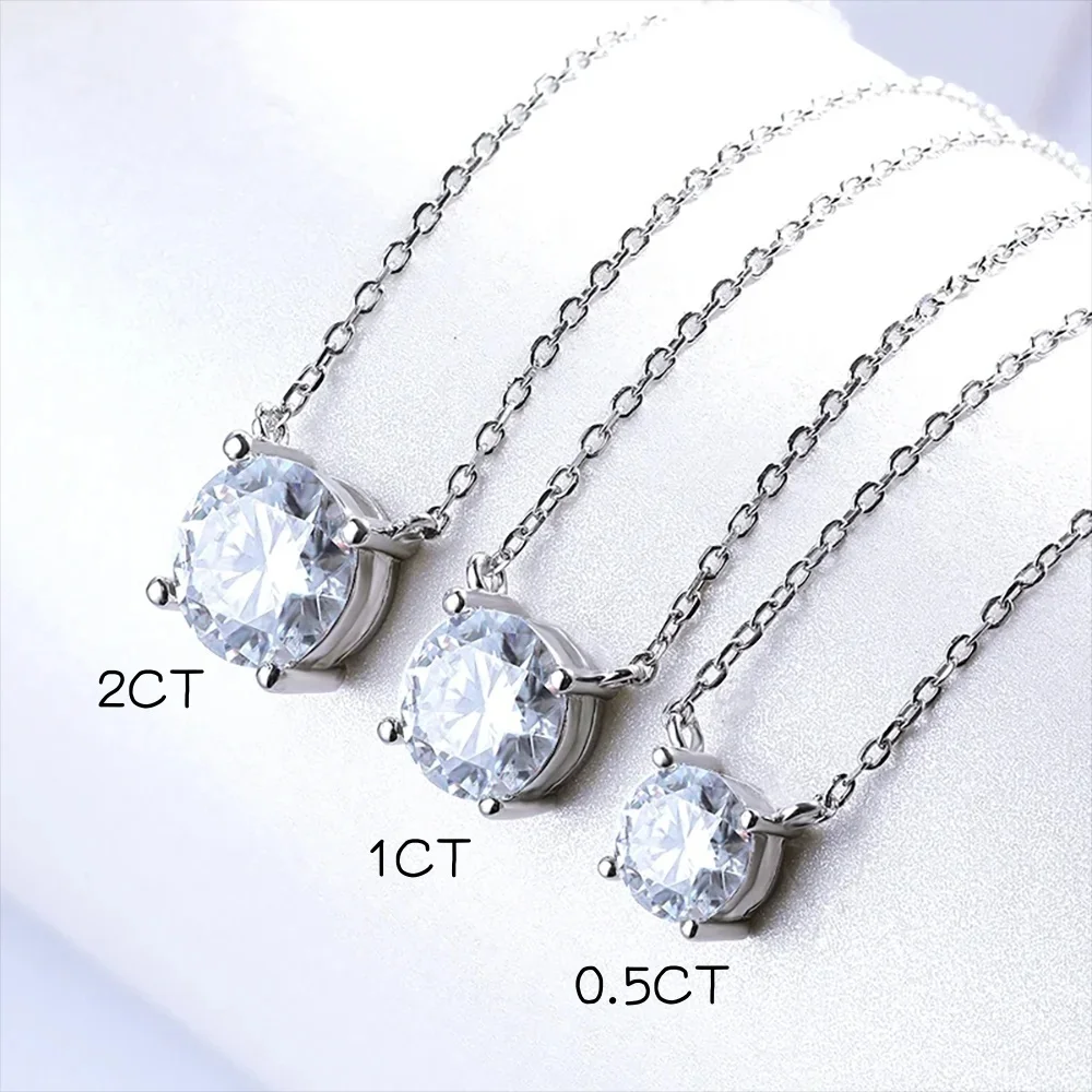 

BagueRingen 1/2/3/5 carat Moissanite Necklace For Women 925 Sterling Silver Wedding Bridal Fine Jewelry for women