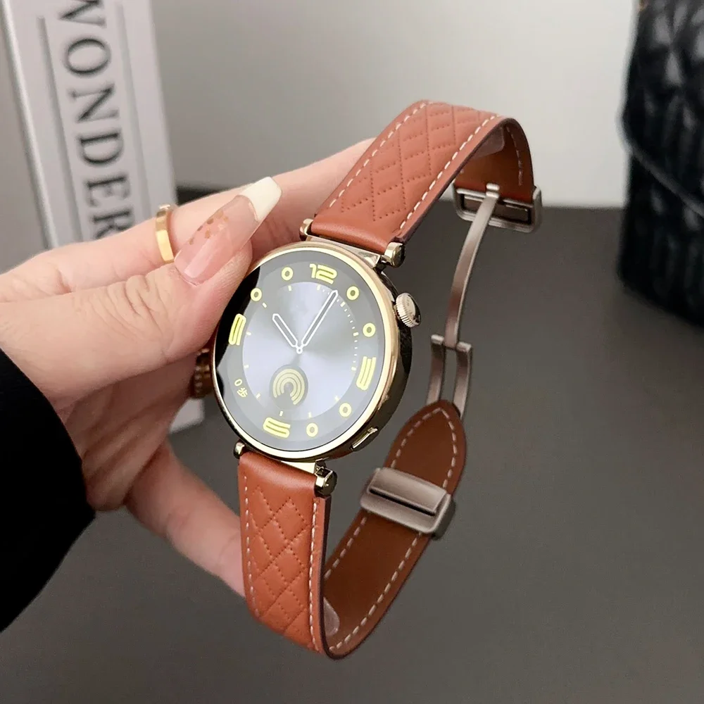 Magnetic Leather Strap 18MM For Huawei Watch GT4 41MM Bracelet 20MM For Samsung Galaxy Watch 5 6 44MM 22MM For Huawei 3 pro Band