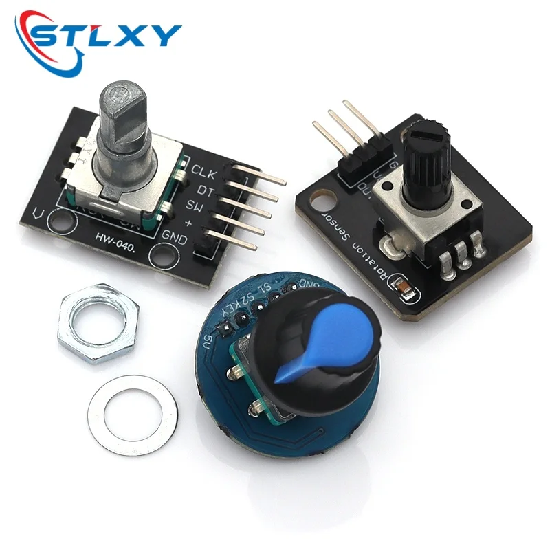 Stlxy KY-040 HW-040 Rotary Encoder Module 360° Infinite Rotation Angle Sensor For Arduino
