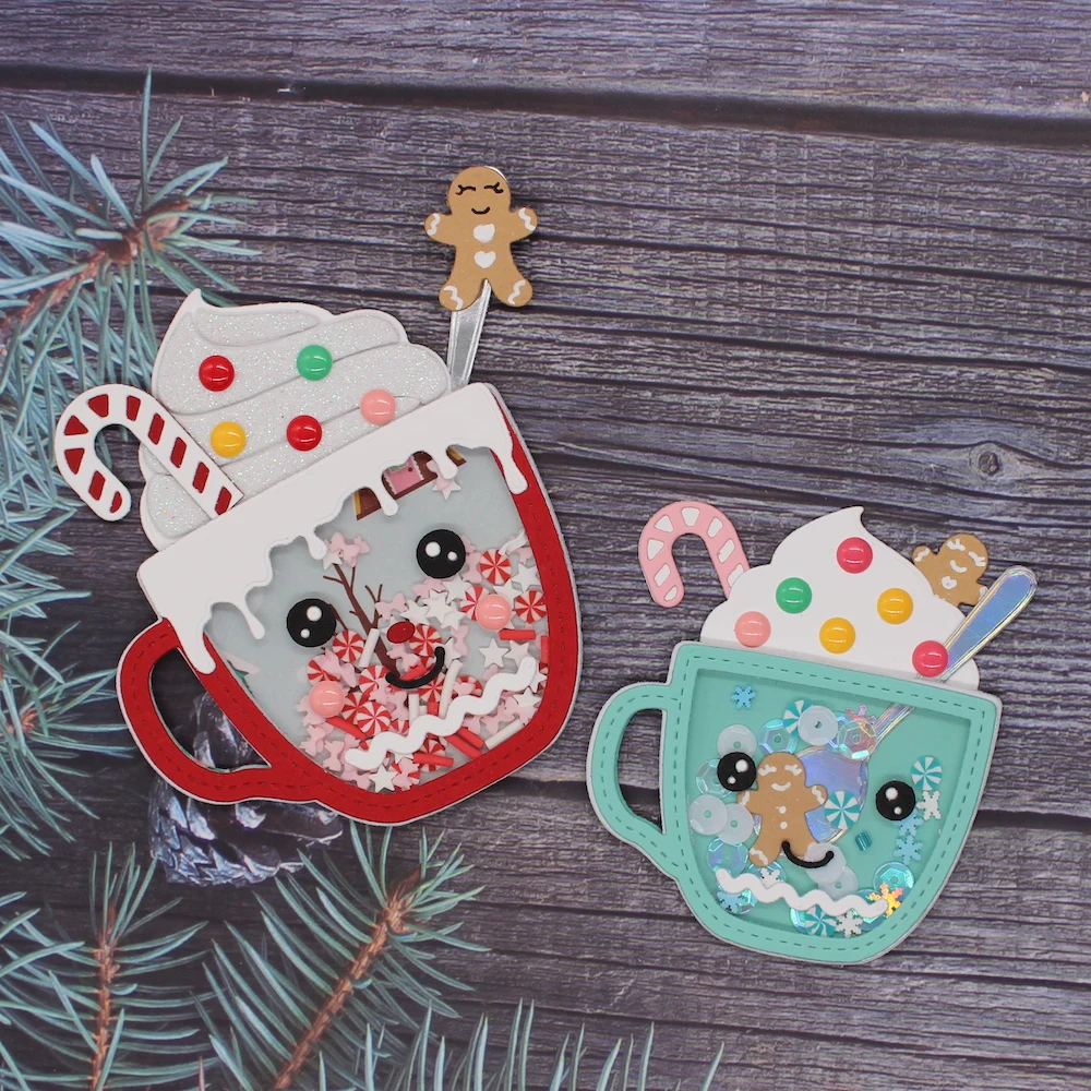 KSCRAFT Gingerbread Mug Shakers Cutting Dies Stencils for DIY Scrapbooking Decorative Embossing DIY Paper Cards