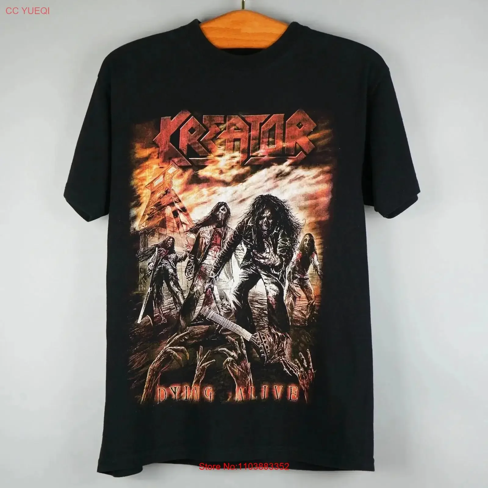 Kreator Band Dying Alive T-Shirt, Schwarz, alle Größen S 5XL SE156, Vintage-Stil, gewaschen, weich, leicht bequem, Oberteil für den Alltag