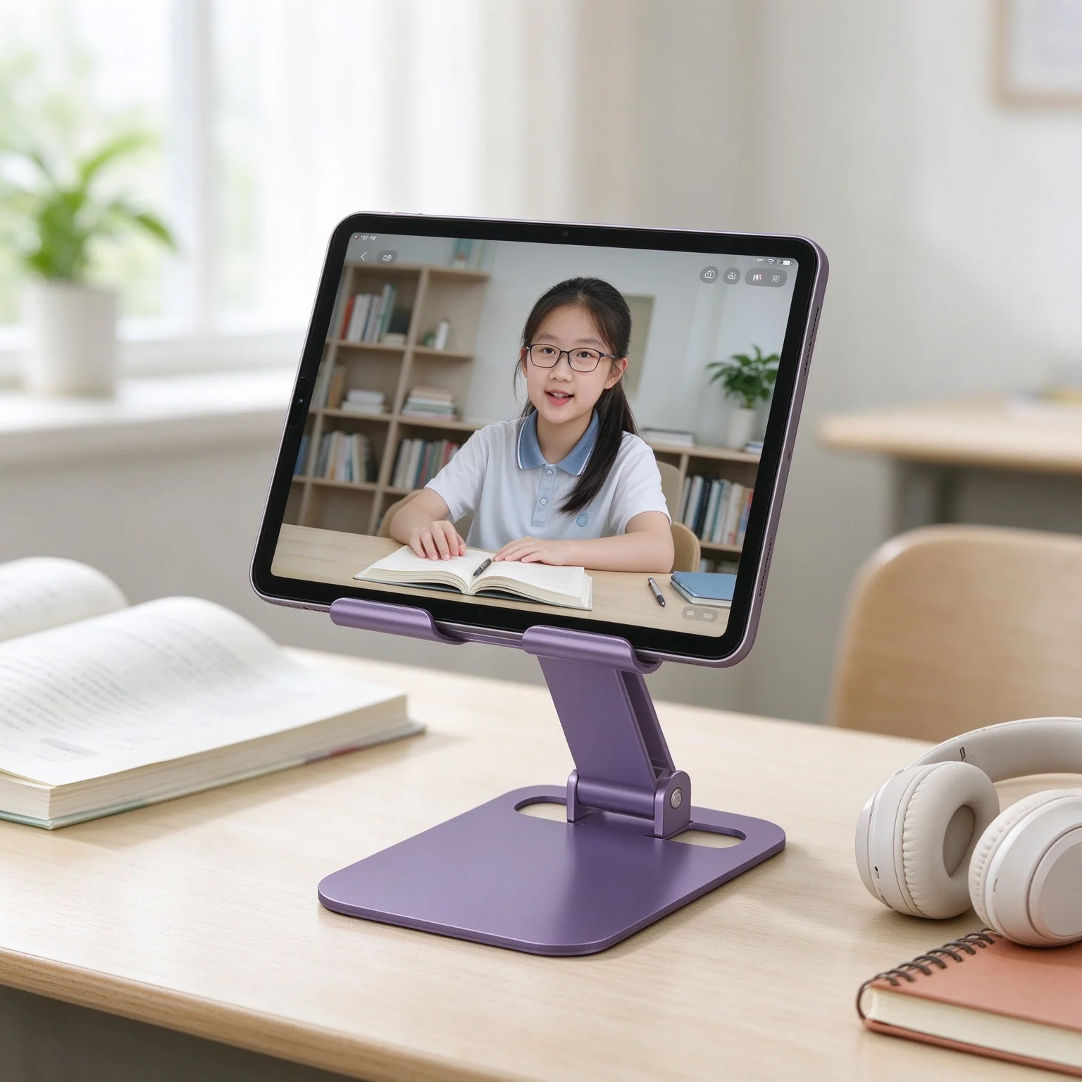 Foldable Cell Phone & Small Tablet Holder Multi Angle Desktop Stand for iPhone 17 16 15 Pro Max iPad Mini Live Streaming Mount