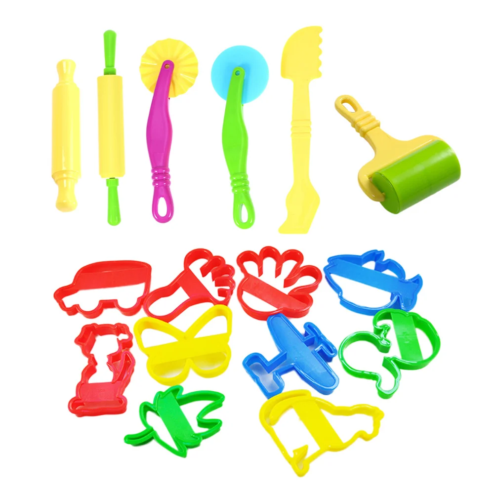 16개 색상 점토 몰드 세트 키트 DIY 다양한 디자인 도구 어린이용 점토 모델링 창의적 액세서리 파티 공예