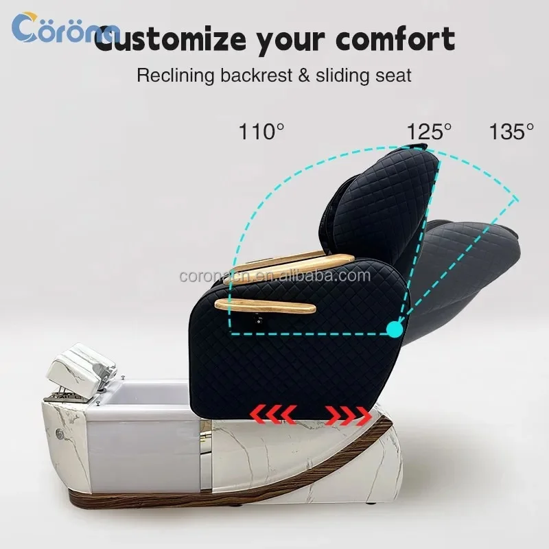 Luxury Professional Nail Salon Furniture Foot Spa Chair Electric Kneading Massage Pedicure Chair