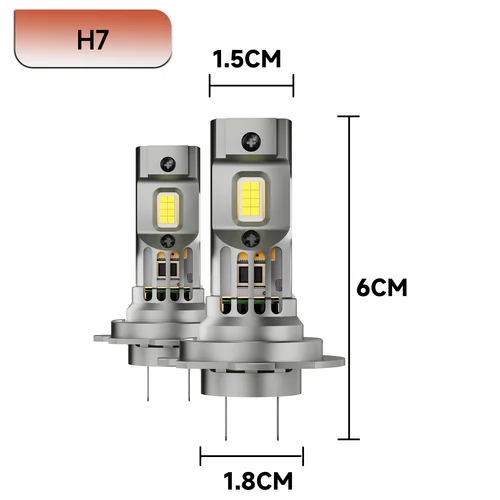 Imagen 2 del producto Bombilla LED para faro delantero de coche, Luz antiniebla inalámbrica de diodo Turbo, 12V, Q5, H7, H4, H11, H1, 9005, HB3, HB4, 9006, H8, 2 piezas