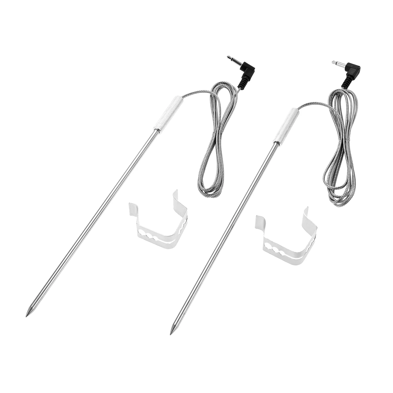 2pcs Replacement Meat Probe with Clips Fit for Expert Grill Commodore Pellet Grill and Smoker Food Grade Stainless Steel Probe