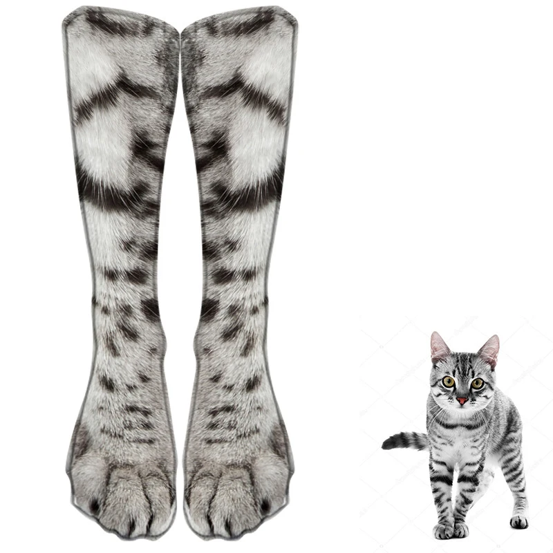 Funny Leopard Tiger Cotton Socks For Women Happy Animal Kawaii Unisex Socks Harajuku Cute Casual High Ankle Socks Female Party