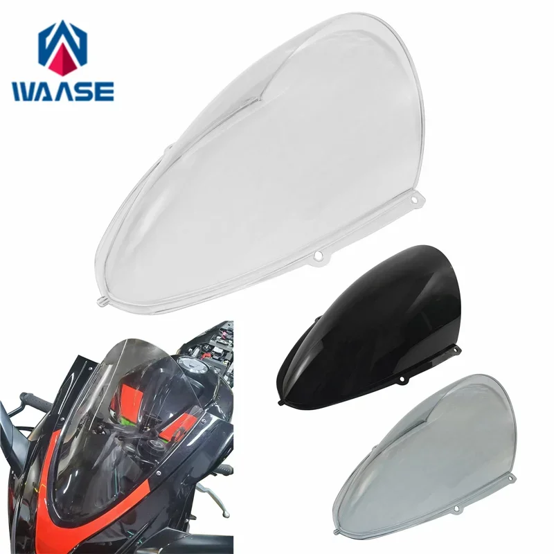 WAASE Front Windscreen Windshield Fly Screen Shield Wind Deflector For Aprilia RSV4 1100 Factory 2021 2022 2023 2024