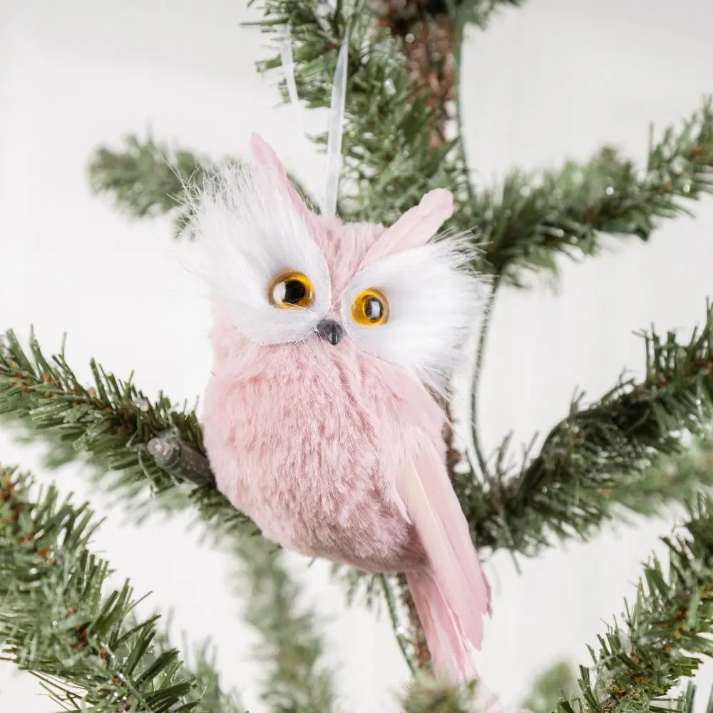 

Decorative Owl Christmas Pendant Pink Foam Pink Foam Owl Christmas Decoration Simulation Hanging Simulation Owl Doll Ornaments