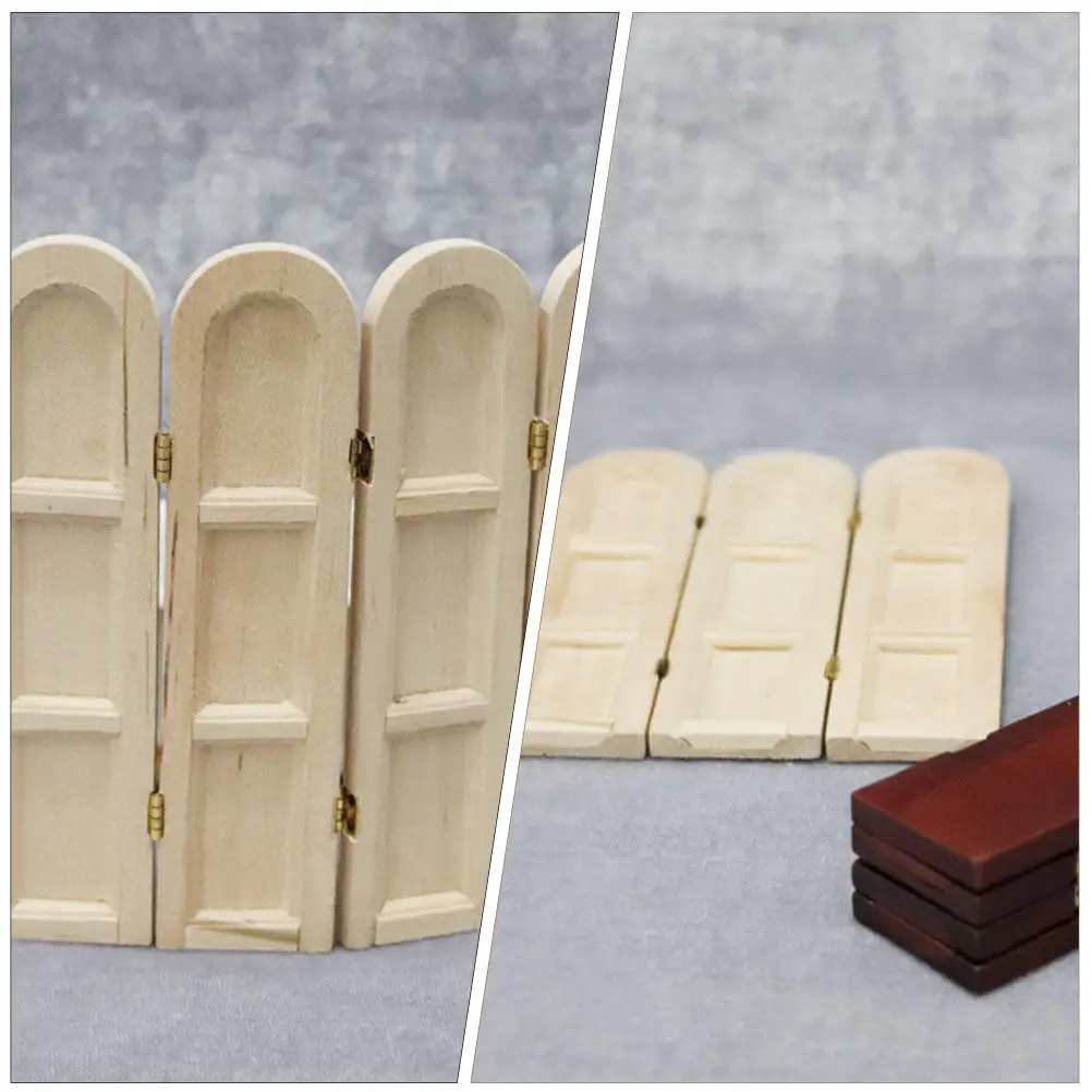 

Миниатюрный деревянный складной экран в ретро-стиле, декоративный элемент для миниатюрного домика, реквизит для микроландшафта, украшение для миниатюрной мебели