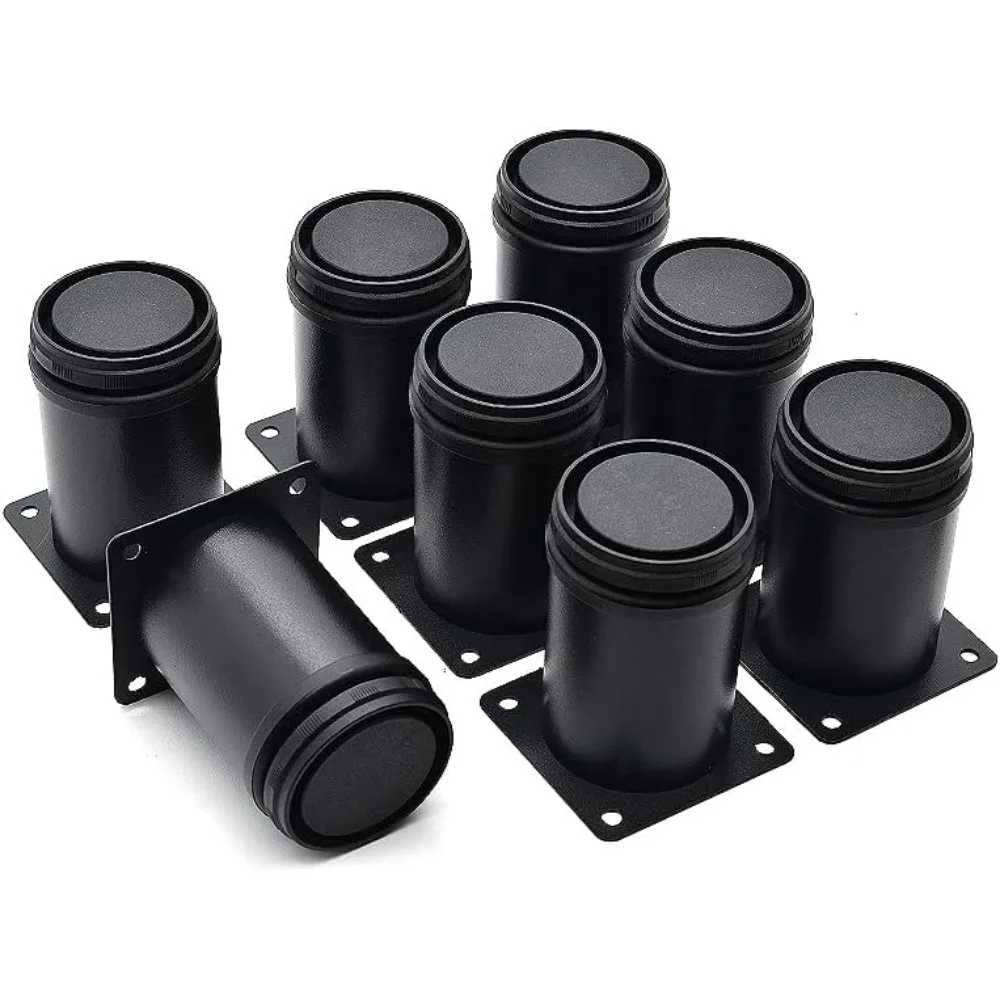 

3 Inch Metal Furniture Legs Stainless Steel Adjustable Legs Black Metal Legs Round Cabinet Legs for Coffee Table Cabinet Desk So