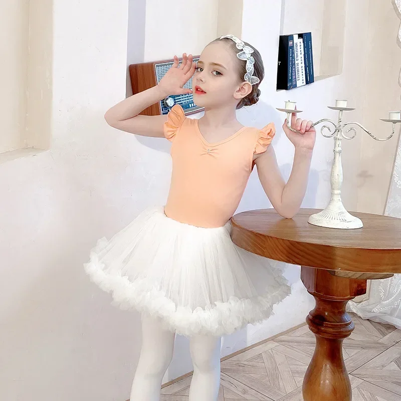 Princess Tutu Dress for Stage Children's Ballet Dance Practice Costumes Girls Bodysuit for Dancing Gymnastics Leotards Dancewear