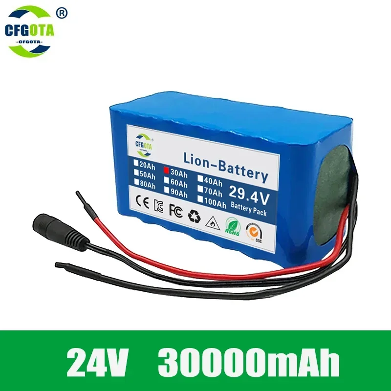 

24V 30Ah 7s3p 18650 battery lithium battery 24v 30000mAh Moped electric Lithium ion Battery pack + 2A Charger