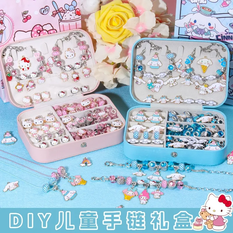 

Новый набор для создания браслетов Sanrio Hello Kitty 2026: шармы Куроми, Синаморолл, Май Мелоди, шкатулка для украшений, набор для рукоделия DIY, бусины для создания шармов