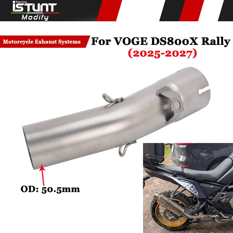 For VOGE 800DS 800 DS Rally DS800X 2025-2027 Motorcycle Exhaust Systems Slip On Middle Link Pipe Escape Connection 51mm Muffler