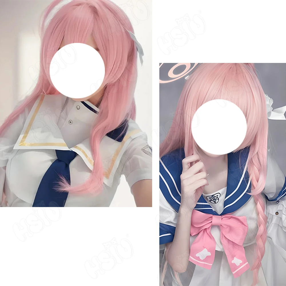 Blue Archive Urawa Hanako Cosplay Wig Fiber synthetic wig「HSIU 」Mixed Pink Gradient Yellow Long Wig Game Blue Archive cosplay