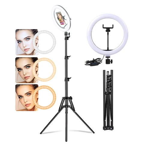 26cm Photo Ringlight Led Selfie Ring Light Phone Remote Control Lamp…