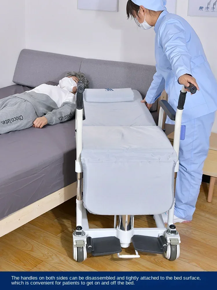 Parsubtil-Chaise de transfert pour patients handicapés, fauteuil roulant pliable et portable, peut s'asseoir et descendre